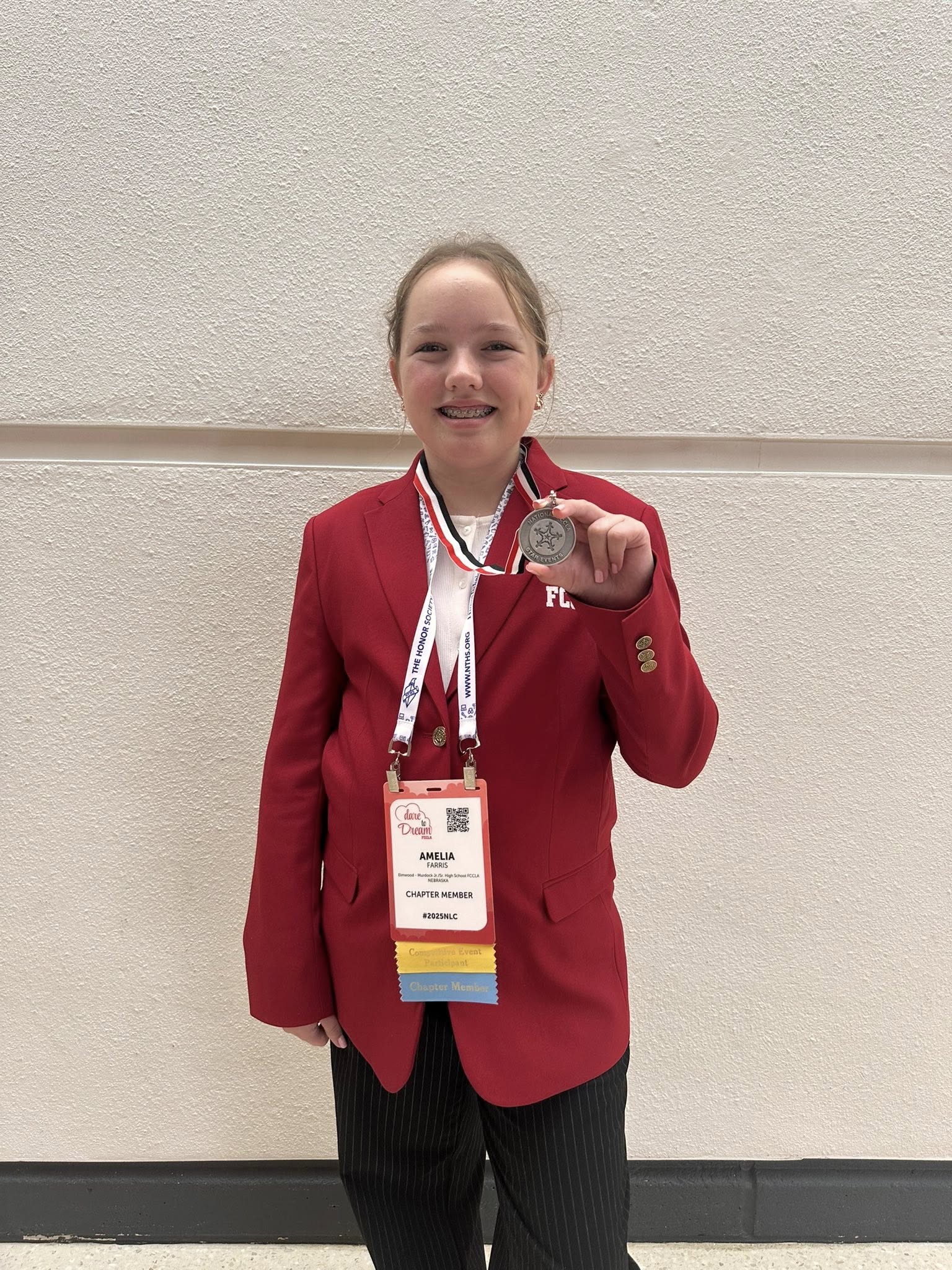 Amelia Farris with Silver Medal
