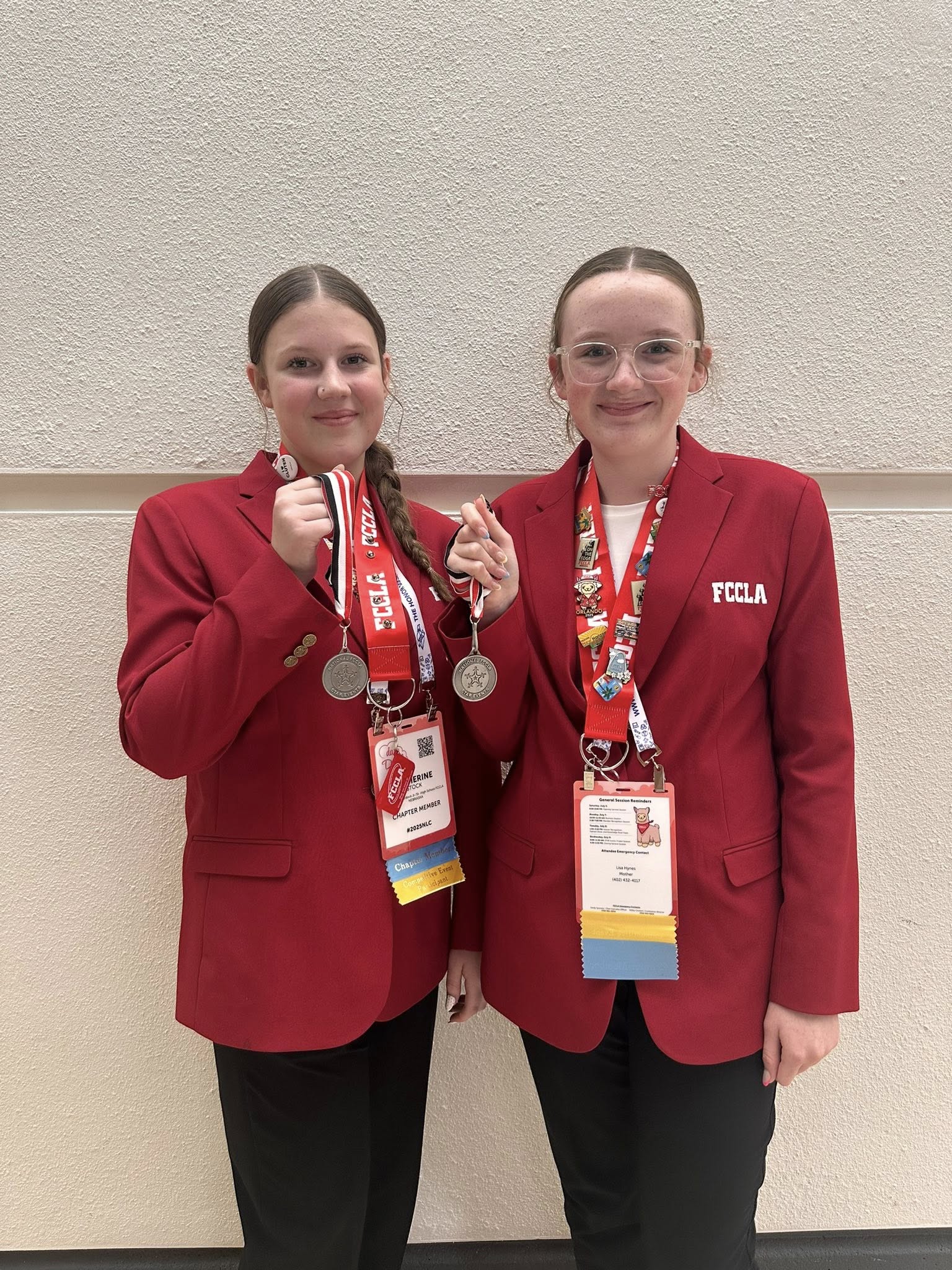 Kate Stock and Erin Hynes with Silver Medals
