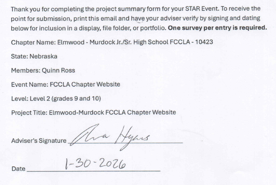 Evidence Of Online Summary Form Submission 2026