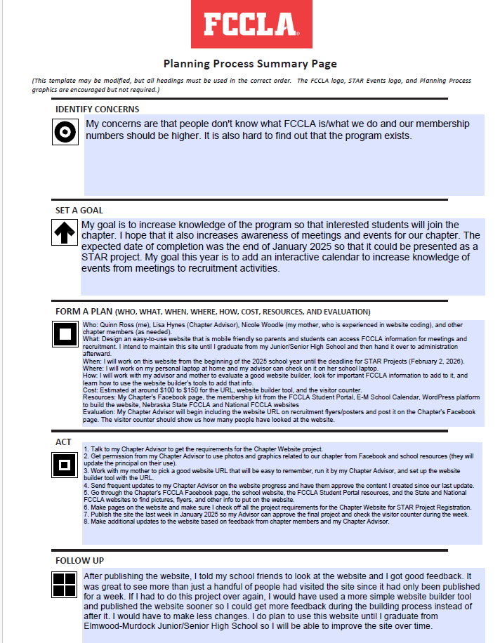Planning Process Summary 2026
