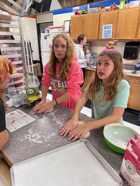 Students Kneading Dough 2