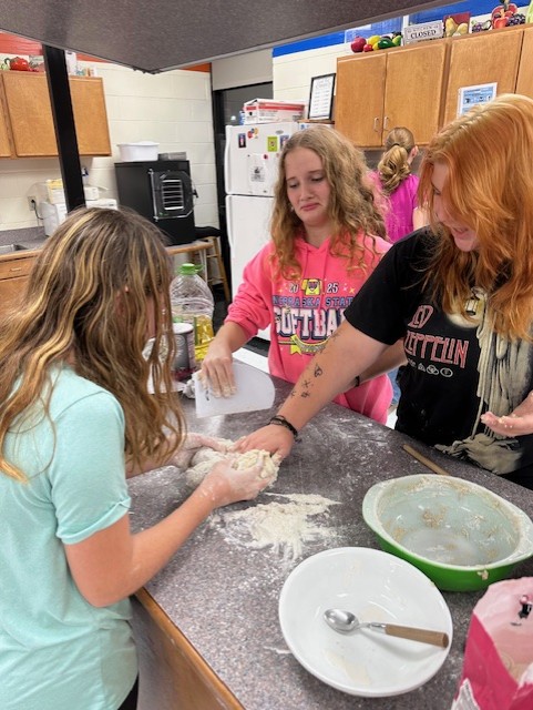 Students Kneading Dough 3