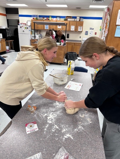 Students Kneading Dough